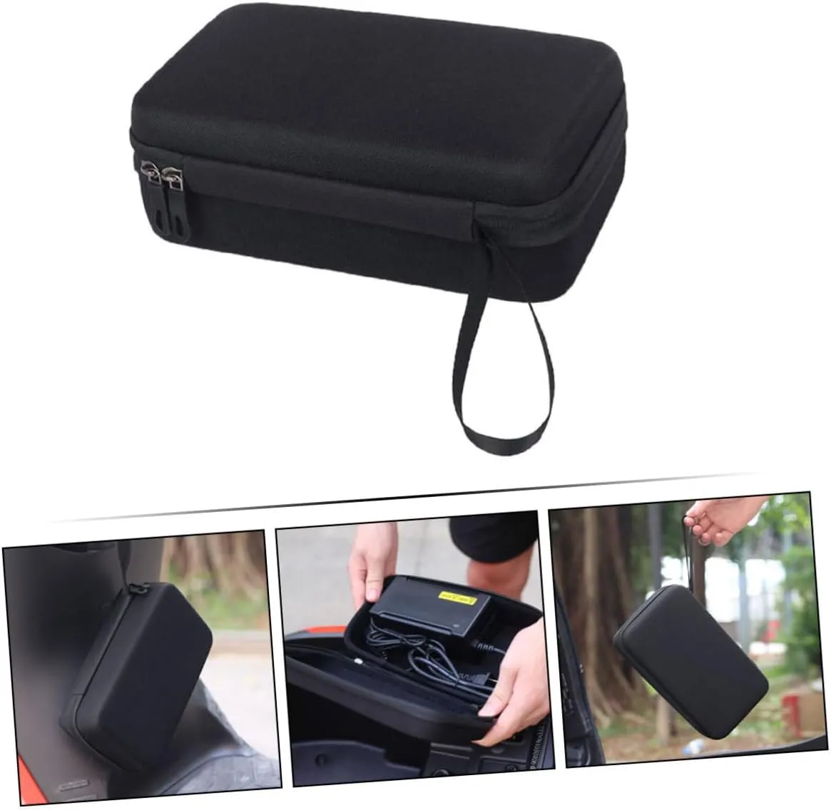 Yardwe 2pcs Electric Vehicle Charger Storage Bag Hard Shell Bike Accessories Organizer for Electric Scooters and Bicycles Shockproof and Pressure-resistant Design Durable Easy to Clean