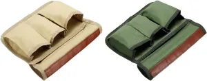 YOKIVE 2 Pcs Chair Armrest Organizer, Waterproof Folding Chair Storage Bag Pouch, Great for Camping Daily Use (Green Beige)