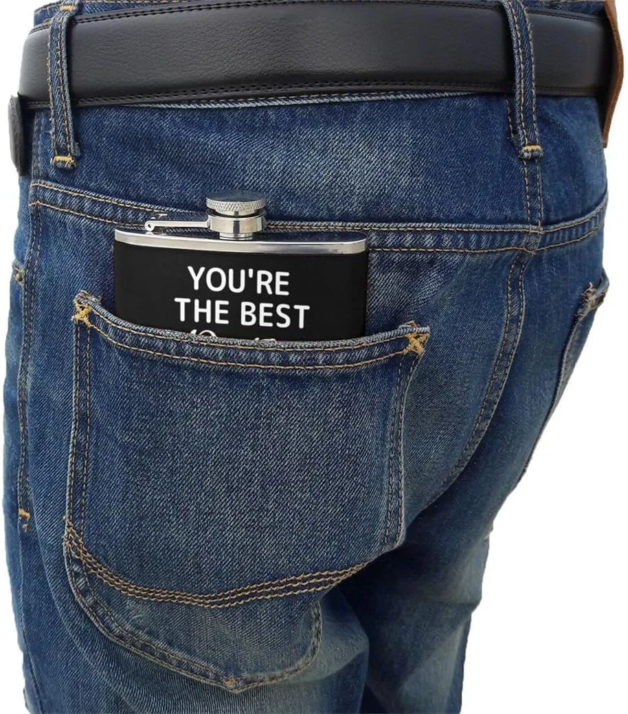 You're The Best Brother Keep That Shit Up Personalized Dad Grandpa Fishing Novelty Hip Flask with Name Stainless Steel Flask Black Makes a Great Gift For Him Customized Gifts for Brother Dad