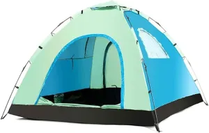 YYDS Tents for Camping Outdoor Camping Tent Automatic Pop Up Tents Waterproof Anti UV Sun Shade 3-4 Person Family Tents Camping Tents (Color : Blue Green)