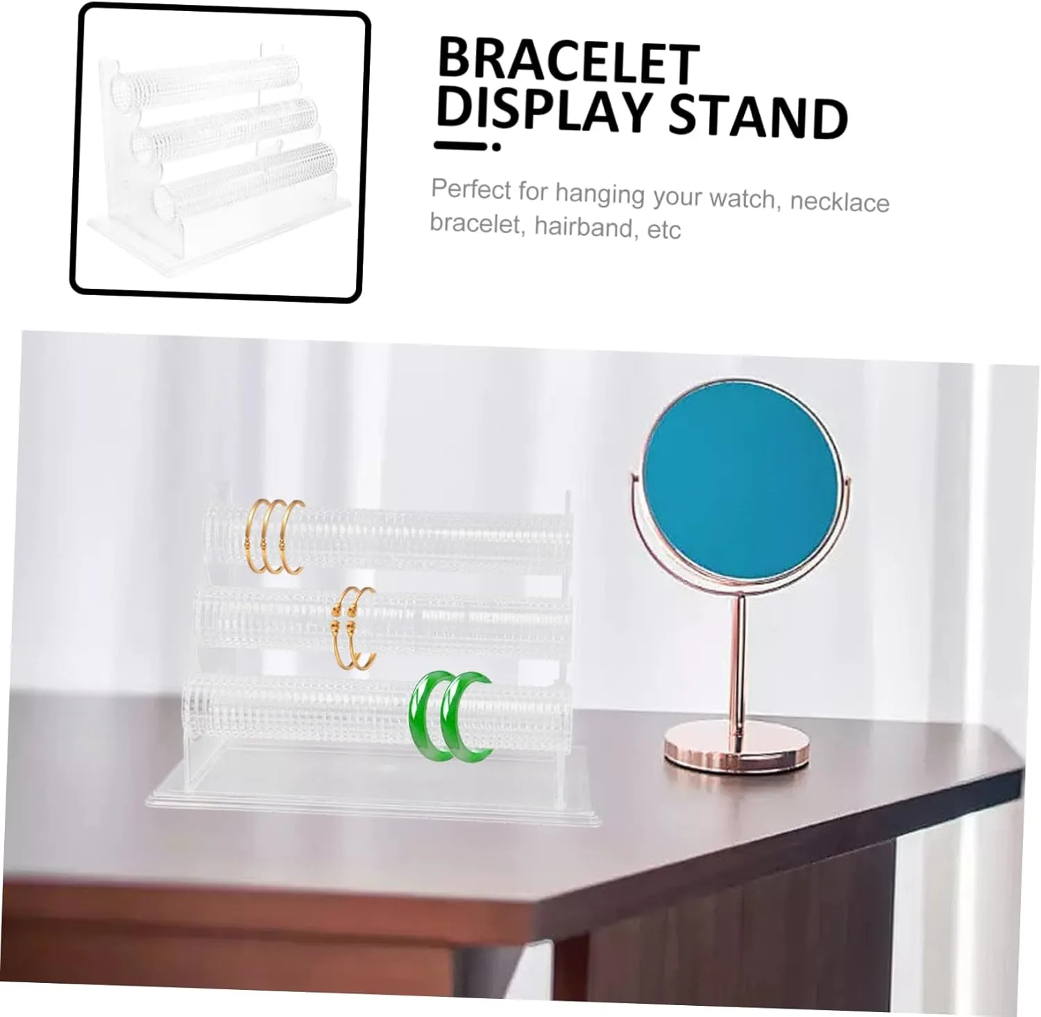 Zerodeko Bracelet Display Stand Organizer Multiple Layered Detachable Bracelet Holder Bracelets Display Hooks Jewelry Rack Stand Display Jewelry Bracelet Display Holders Pvc Transparent
