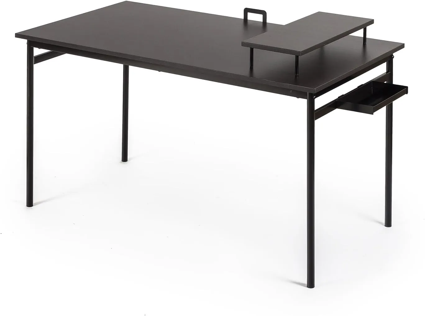 ZINUS Tresa Metal Desk with Storage and Monitor Stand, Workstation with Espresso Finish, Computer Desk, Easy Assembly, Large, Black
