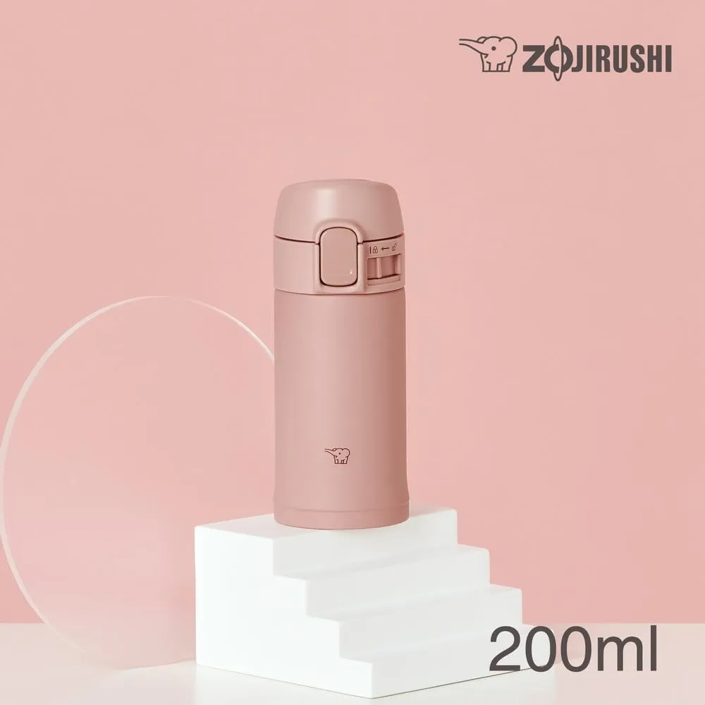 Zojirushi SM-PD20-PM Zojirushi Water Bottle, One-Touch, Stainless Steel Mug, 0.2 L., Terracotta