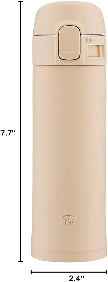 Zojirushi SM-PD30-CM Zojirushi Water Bottle, One-Touch Stainless Steel Mug, 0.3 L., Beige