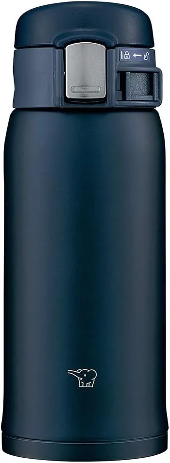 Zojirushi SM-SF36-AD Water Bottle, Direct Drinking [One-touch Open] Stainless Steel Mug, 12.2 fl oz (360 ml), Navy