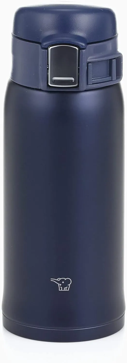 Zojirushi SM-SF36-AD Water Bottle, Direct Drinking [One-touch Open] Stainless Steel Mug, 12.2 fl oz (360 ml), Navy