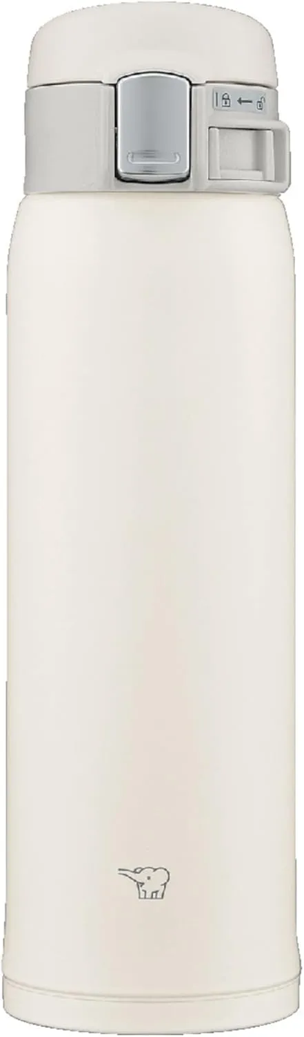 Zojirushi SM-SF48-WM Water Bottle, Direct Drinking [One-touch Open] Stainless Steel Mug, 16.9 fl oz (480 ml), Pale White