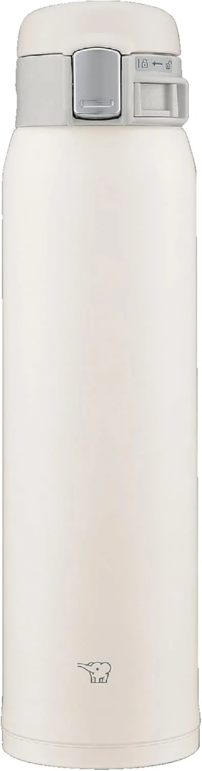 Zojirushi SM-SF60-WM Water Bottle, Direct Drinking, One-Touch Opening, Stainless Steel Mug, 20.3 fl oz (600 ml), Pale White