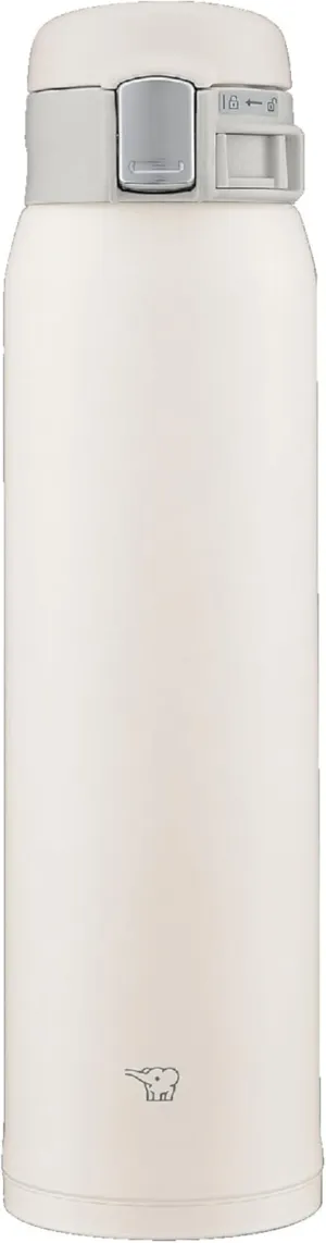 Zojirushi SM-SF60-WM Water Bottle, Direct Drinking, One-Touch Opening, Stainless Steel Mug, 20.3 fl oz (600 ml), Pale White