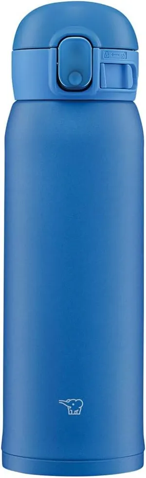 Zojirushi SM-WA48-AA Water Bottle, One-Touch Stainless Steel Mug, Seamless 0.48L Blue