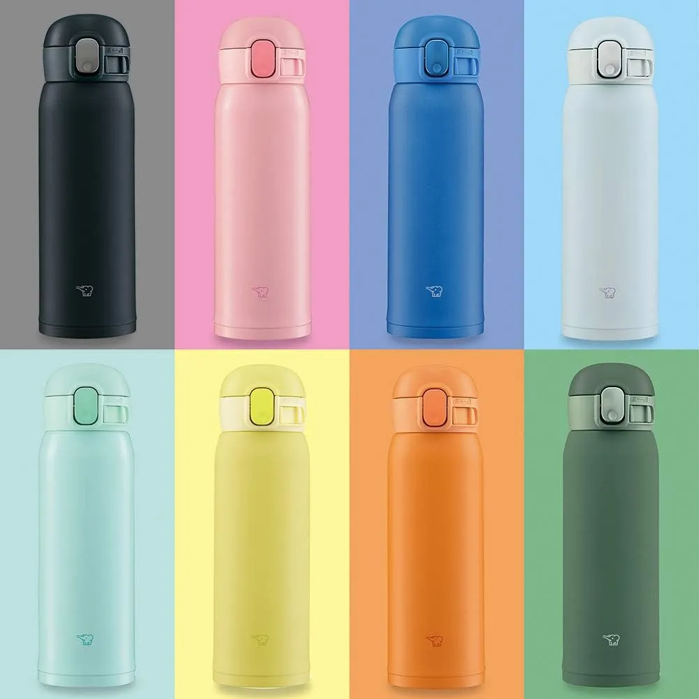 Zojirushi SM-WA48-AA Water Bottle, One-Touch Stainless Steel Mug, Seamless 0.48L Blue