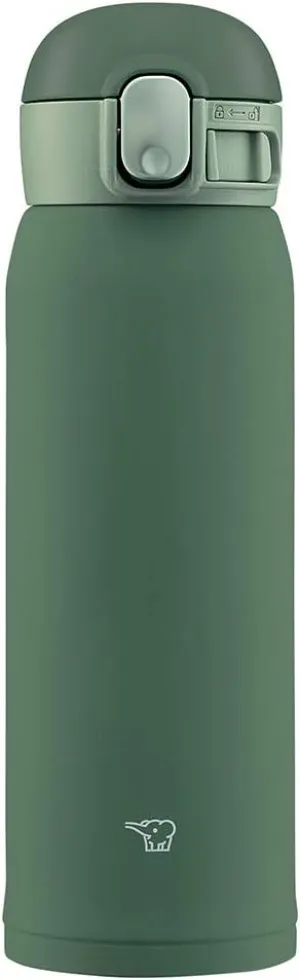 Zojirushi SM-WA48-GD Water Bottle, One-Touch Stainless Steel Mug, Seamless 0.48L Khaki